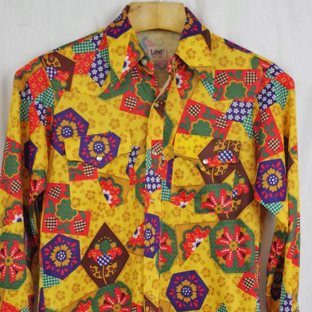 Vintage Snap Button Patchwork Pattern Western Dis… - image 7